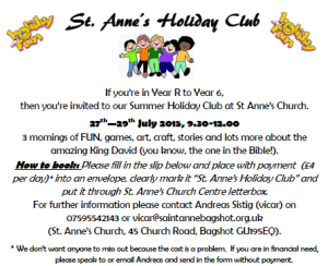 2015 St Annes Holiday Club