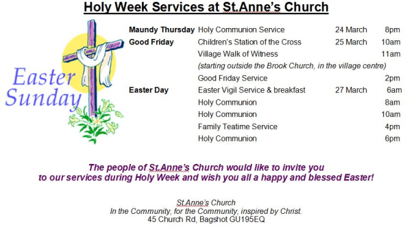 Holy week St Anne's